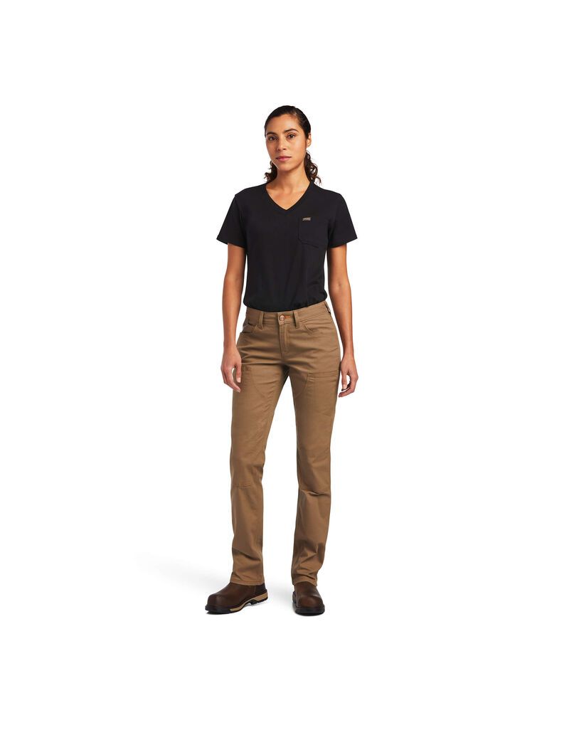 Ropa De Trabajo Ariat Rebar DuraStretch Made Tough Double Front Pants Kaki | VPK725349