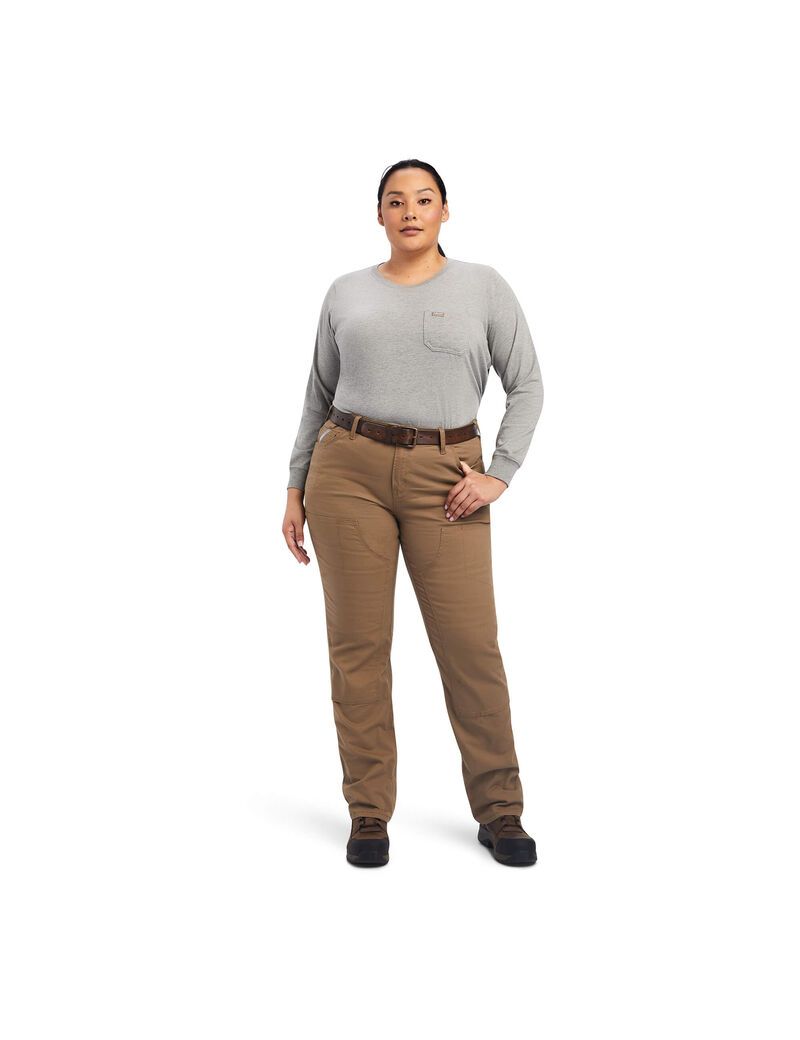 Ropa De Trabajo Ariat Rebar DuraStretch Made Tough Double Front Pants Kaki | VPK725349