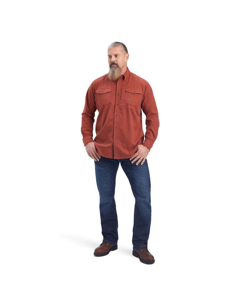 Ropa De Trabajo Ariat Rebar Flannel DuraStretch Trabajo Shirts Rosas | DXY065423