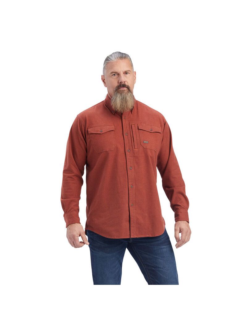 Ropa De Trabajo Ariat Rebar Flannel DuraStretch Trabajo Shirts Rosas | DXY065423