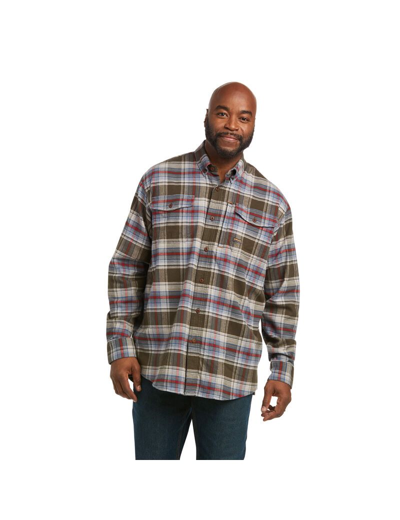 Ropa De Trabajo Ariat Rebar Flannel DuraStretch Trabajo Shirts Multicolor | SAN240986