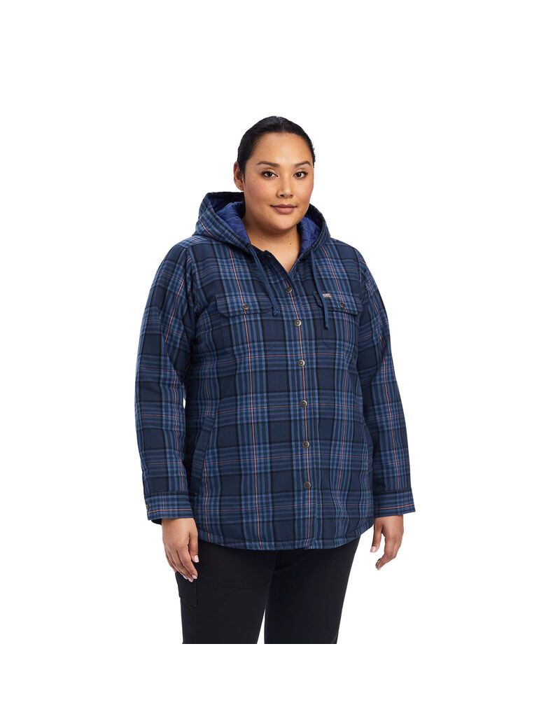 Ropa De Trabajo Ariat Rebar Flannel Shirts Jackets Azul Marino | PTN258647