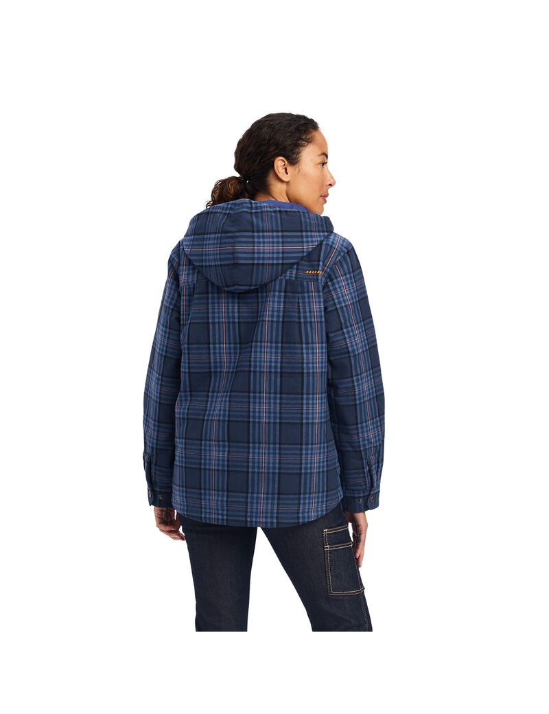 Ropa De Trabajo Ariat Rebar Flannel Shirts Jackets Azul Marino | PTN258647