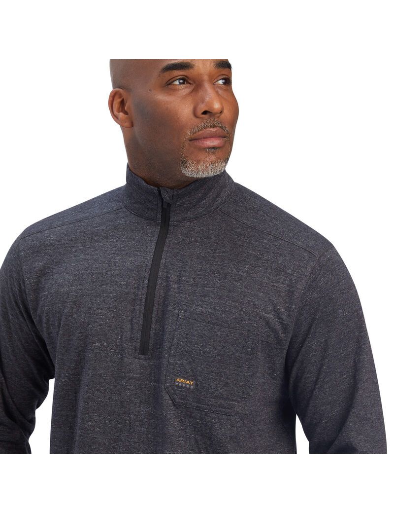 Ropa De Trabajo Ariat Rebar Foundation 1/4 Zip Shirts Grises | XBN697058