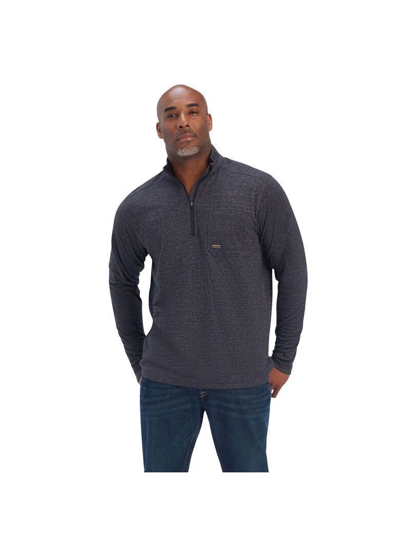 Ropa De Trabajo Ariat Rebar Foundation 1/4 Zip Shirts Grises | XBN697058