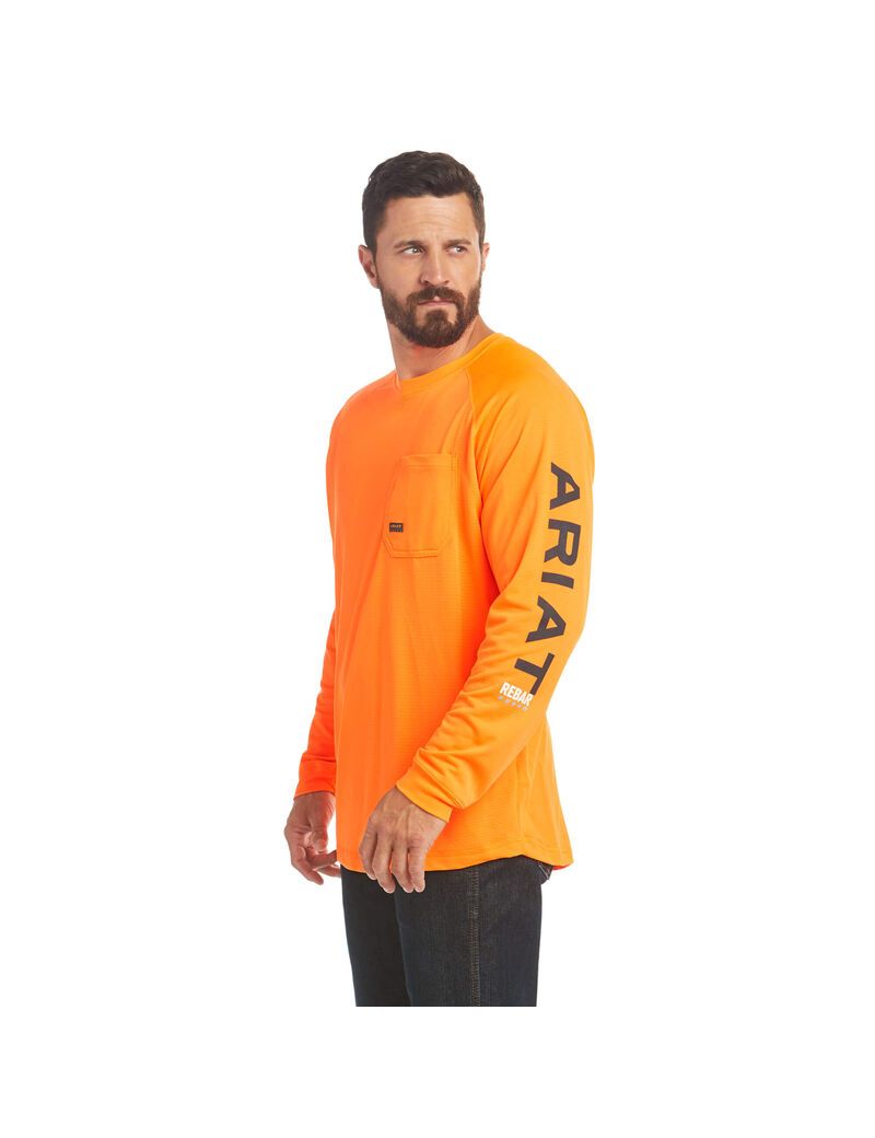 Ropa De Trabajo Ariat Rebar Heat Fighter T Shirts Naranjas | ABS537049