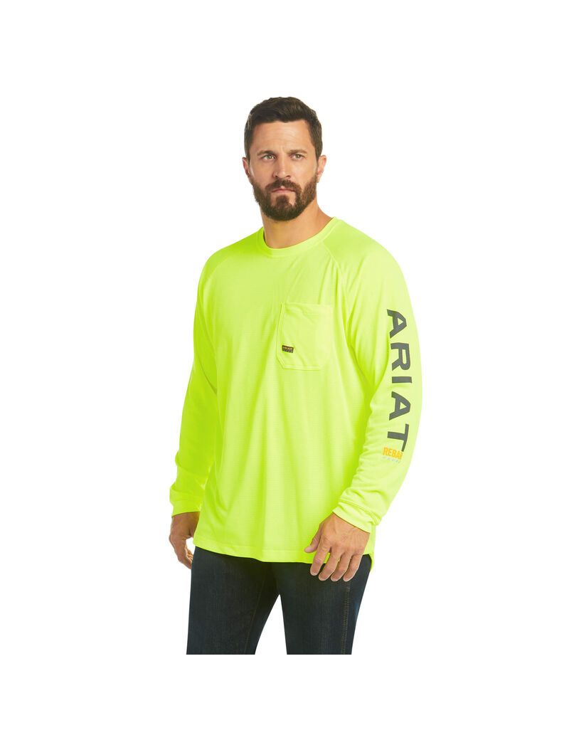 Ropa De Trabajo Ariat Rebar Heat Fighter T Shirts Verdes Claro | EYA530874