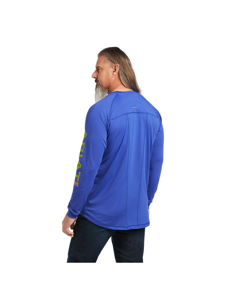 Ropa De Trabajo Ariat Rebar Heat Fighter T Shirts Azul Rey Azules | KSX145823