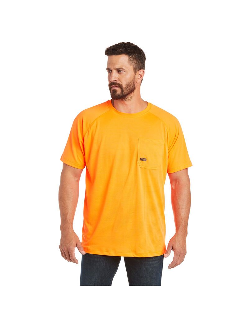 Ropa De Trabajo Ariat Rebar Heat Fighter T Shirts Naranjas | RQX362891