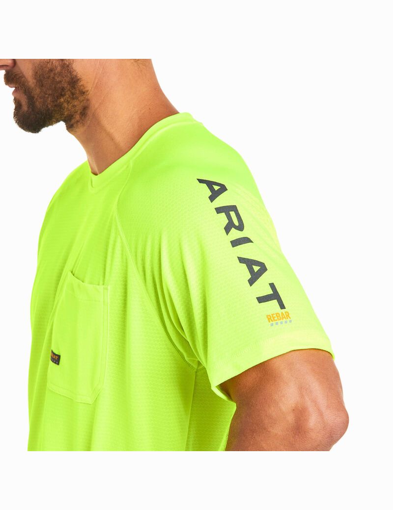 Ropa De Trabajo Ariat Rebar Heat Fighter T Shirts Verdes Claro | TDZ792830