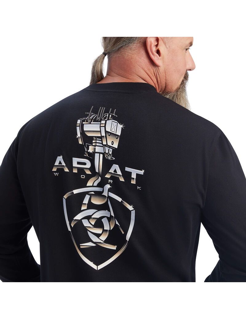 Ropa De Trabajo Ariat Rebar Heavy Lifting T Shirts Negros | NPO316420