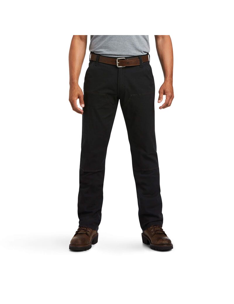 Ropa De Trabajo Ariat Rebar M7 Slim DuraStretch Made Tough Double Front Directo Pants Negros | MBZ608392