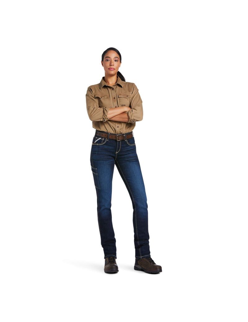 Ropa De Trabajo Ariat Rebar Perfect Rise Trabajo Flex Riveter Slim Leg Jeans Multicolor | JFQ879563