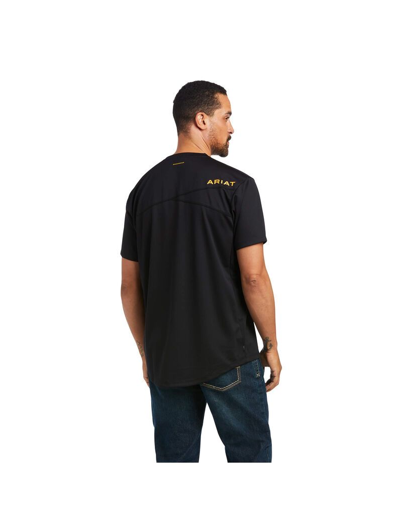 Ropa De Trabajo Ariat Rebar Polartec Elite All Season T Shirts Negros | LEH046921