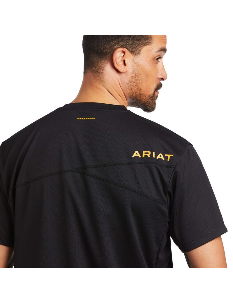 Ropa De Trabajo Ariat Rebar Polartec Elite All Season T Shirts Negros | LEH046921