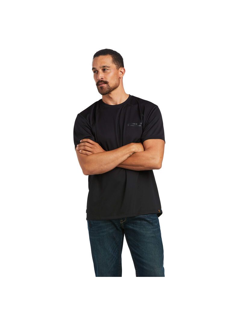 Ropa De Trabajo Ariat Rebar Polartec Elite All Season T Shirts Negros | LEH046921