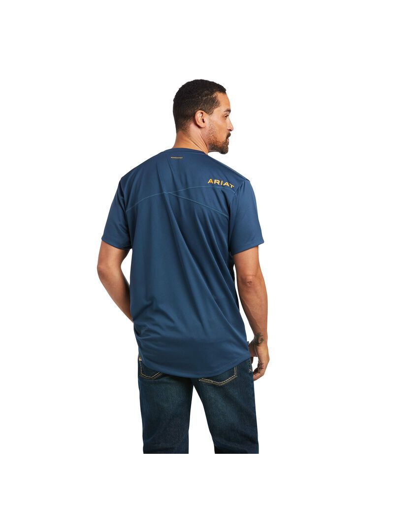 Ropa De Trabajo Ariat Rebar Polartec Elite All Season T Shirts Azules Verdes Oscuro | PVF538019