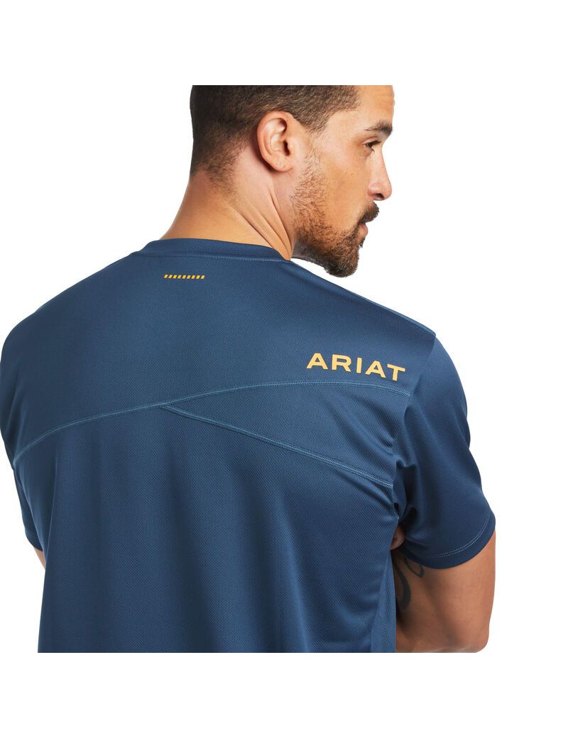 Ropa De Trabajo Ariat Rebar Polartec Elite All Season T Shirts Azules Verdes Oscuro | PVF538019