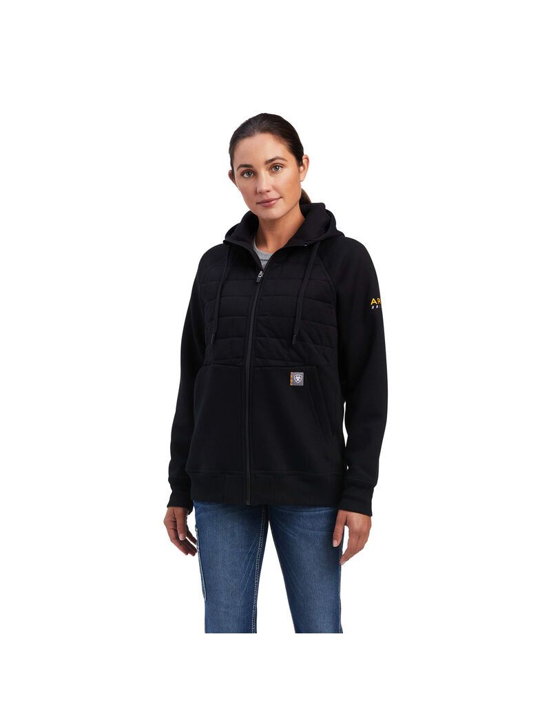 Ropa De Trabajo Ariat Rebar Regulator Full Zip Hoodie Negros | JRY179625