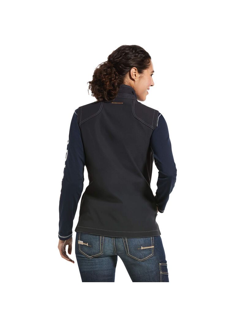 Ropa De Trabajo Ariat Rebar Stretch Lona Softshell Vest Negros | QBN194706