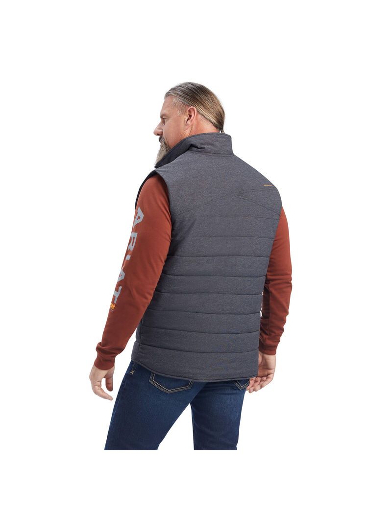 Ropa De Trabajo Ariat Rebar Valiant Stretch Lona Agua Resistant Insulated Vest Grises | XKP983150