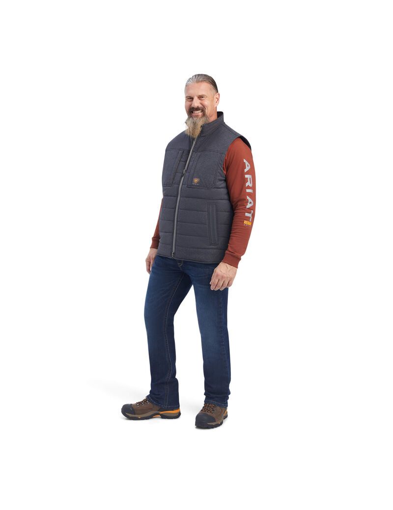 Ropa De Trabajo Ariat Rebar Valiant Stretch Lona Agua Resistant Insulated Vest Grises | XKP983150