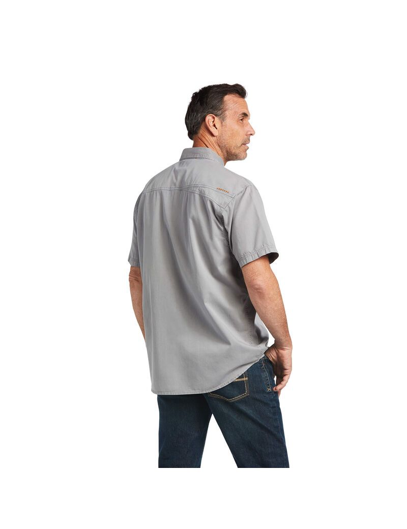 Ropa De Trabajo Ariat Rebar Washed Twill Trabajo Shirts Plateados | NDI378925