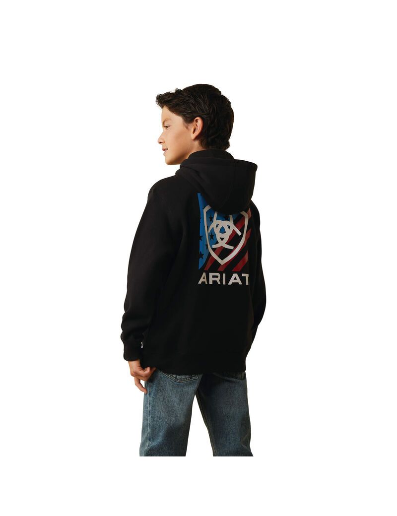 Sudadera Con Capucha Ariat Americana Block Negros | FIO958027