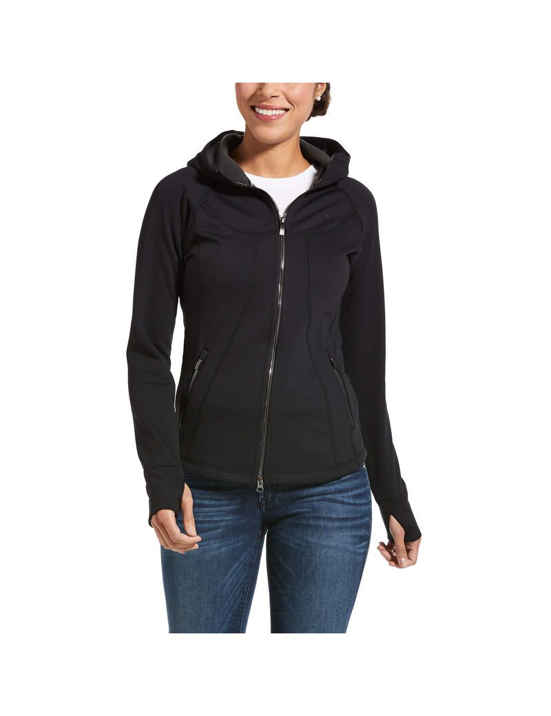 Sudadera Con Capucha Ariat Attain Full Zip Negros | HST475896