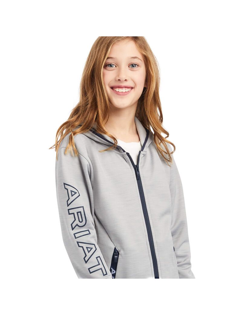 Sudadera Con Capucha Ariat Byron Full Zip Grises | GEN801265