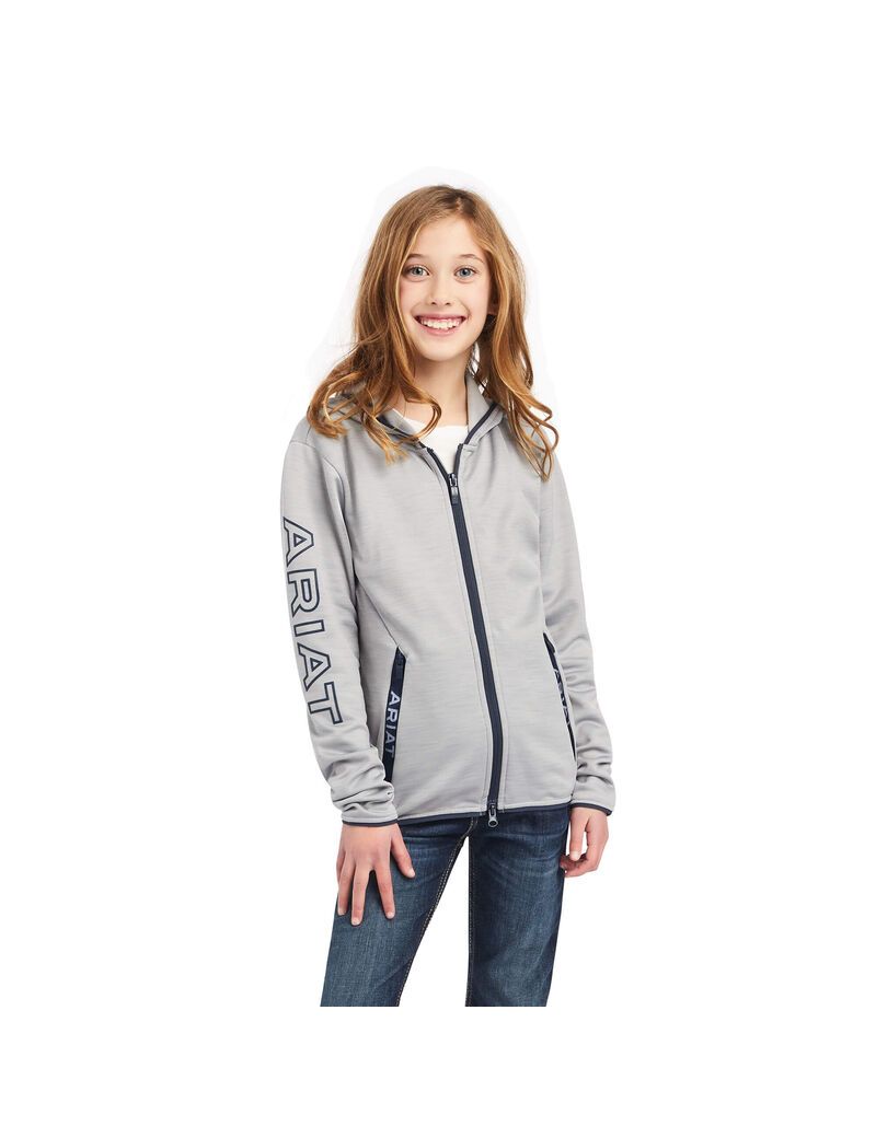 Sudadera Con Capucha Ariat Byron Full Zip Grises | GEN801265