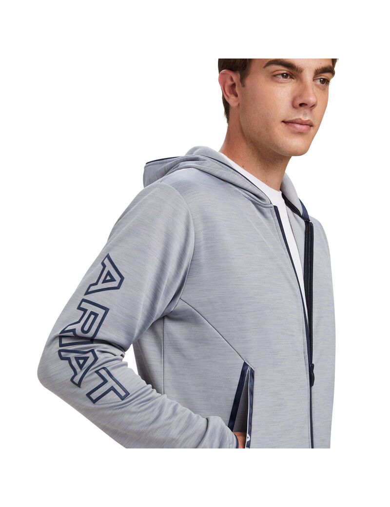 Sudadera Con Capucha Ariat Byron Full Zip Grises | TPG912075