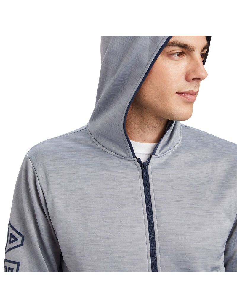 Sudadera Con Capucha Ariat Byron Full Zip Grises | TPG912075