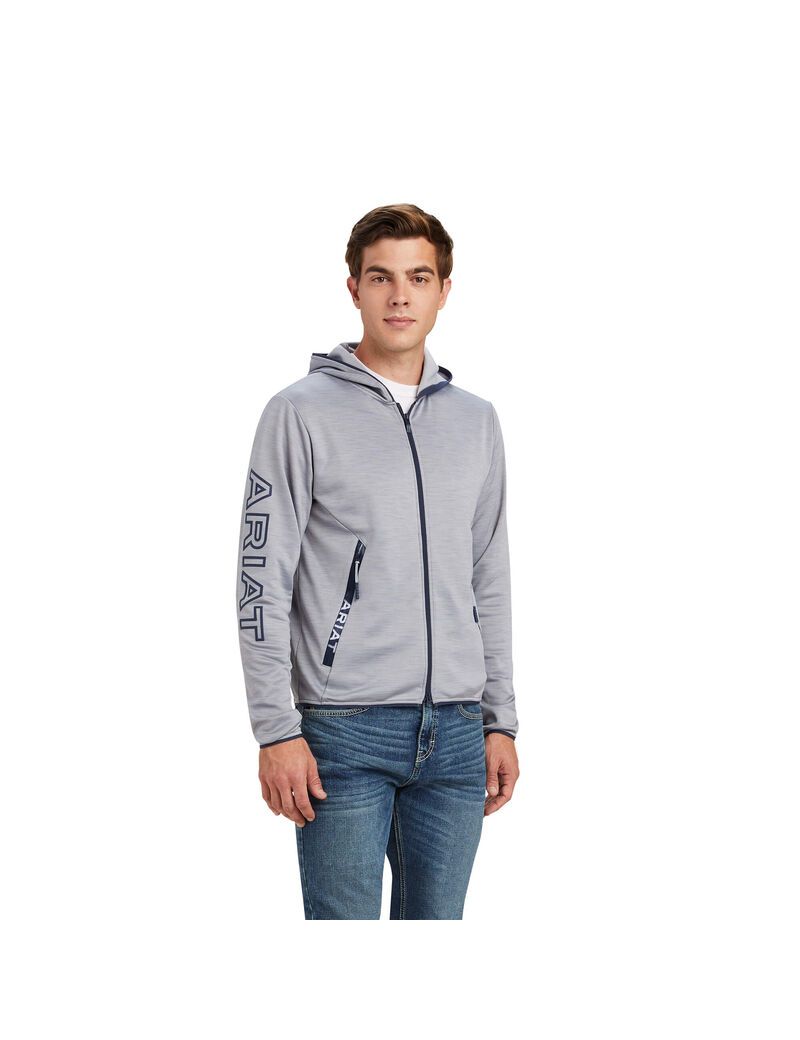 Sudadera Con Capucha Ariat Byron Full Zip Grises | TPG912075