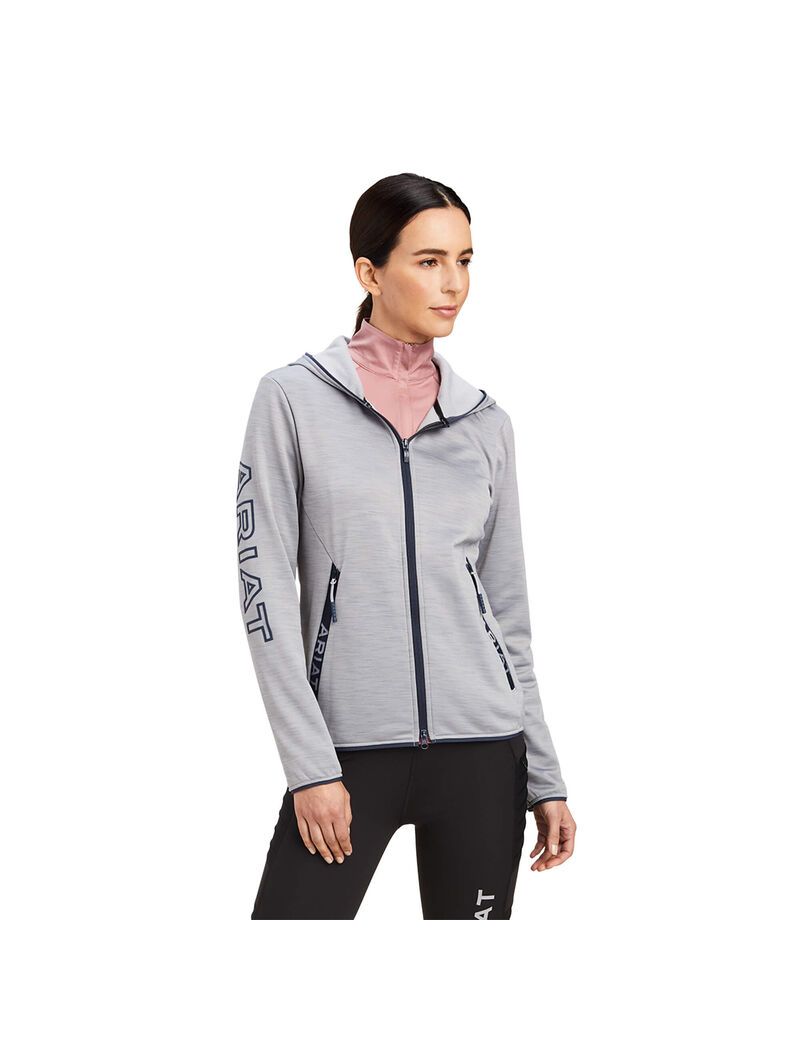 Sudadera Con Capucha Ariat Byron Full Zip Grises | XUR194820