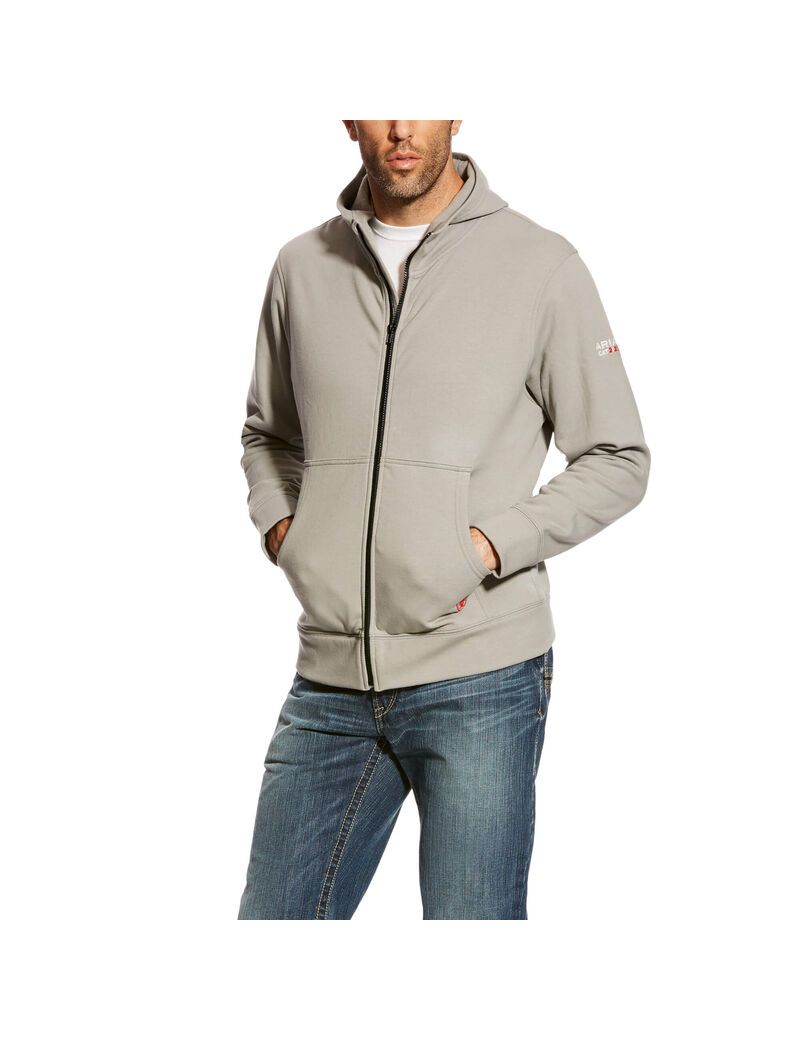 Sudadera Con Capucha Ariat FR DuraStretch Full Zip Plateados | MNQ587069