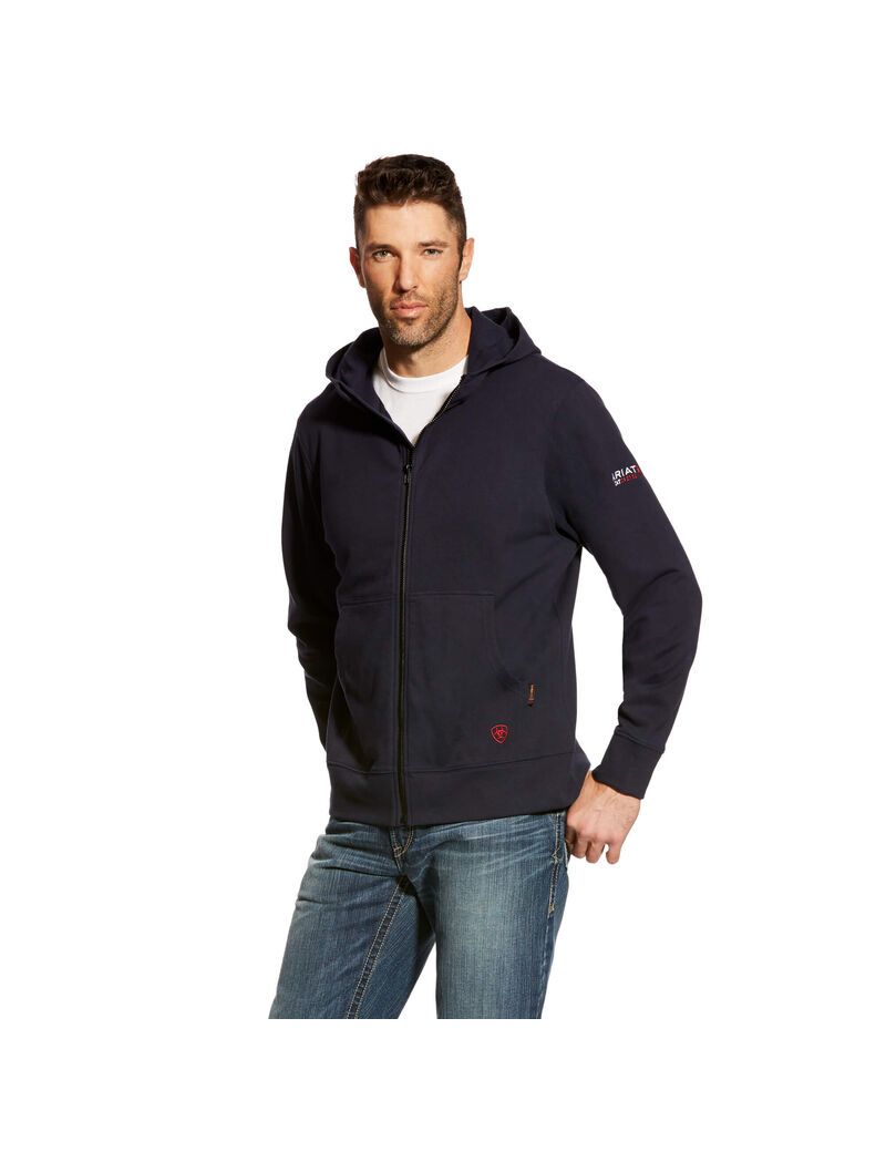 Sudadera Con Capucha Ariat FR DuraStretch Full Zip Azul Marino | SOT531987