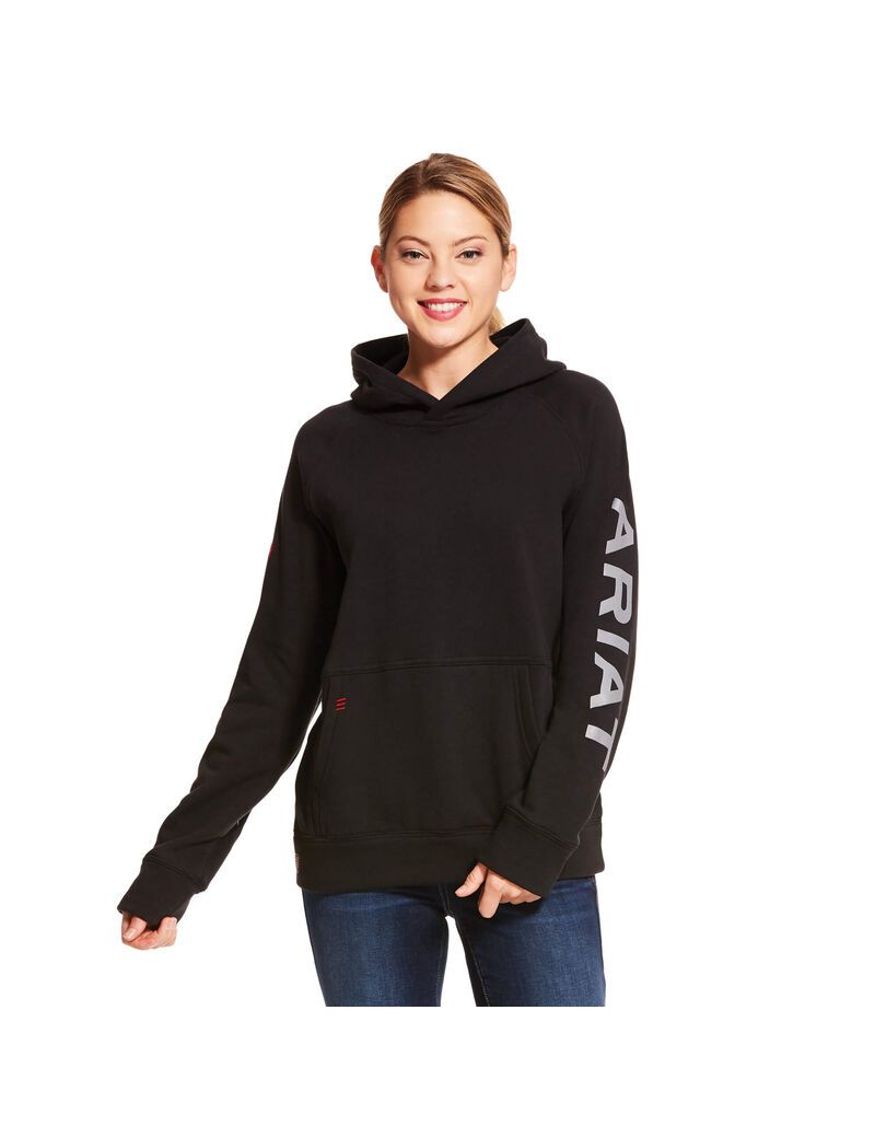 Sudadera Con Capucha Ariat FR Primo Fleece Logo Negros | KUQ502964