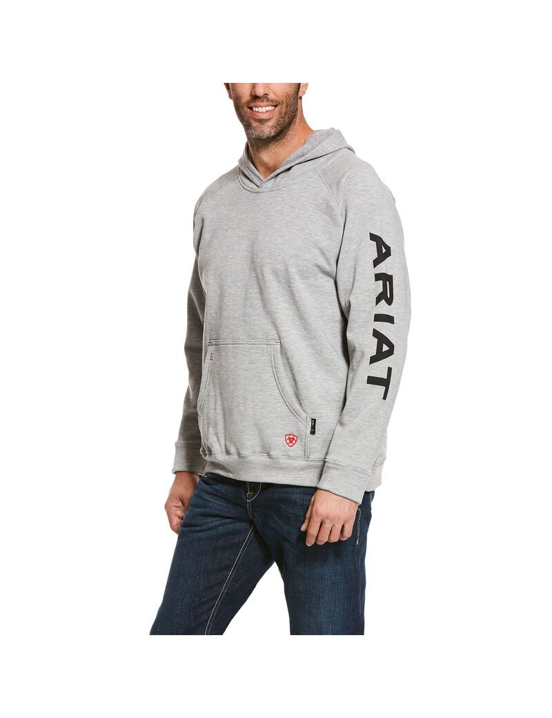 Sudadera Con Capucha Ariat FR Primo Fleece Logo Grises | RWX938745