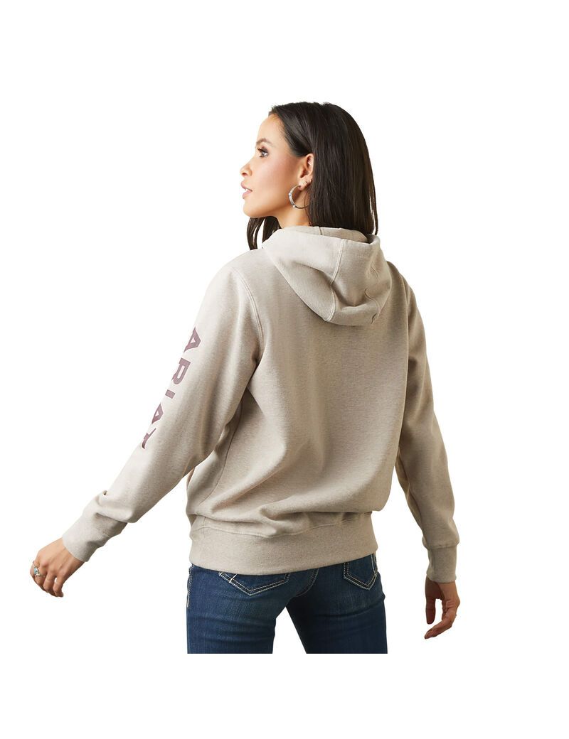 Sudadera Con Capucha Ariat Logo Beige | PHQ539027