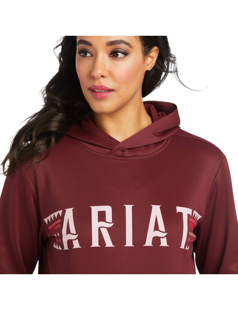 Sudadera Con Capucha Ariat Logo Tek Vino | SPM623981