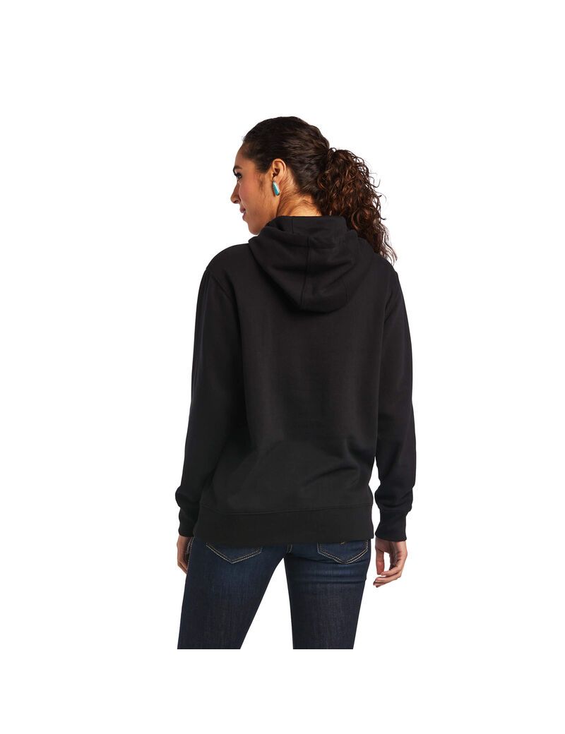 Sudadera Con Capucha Ariat Mexico Negros | QUW891507