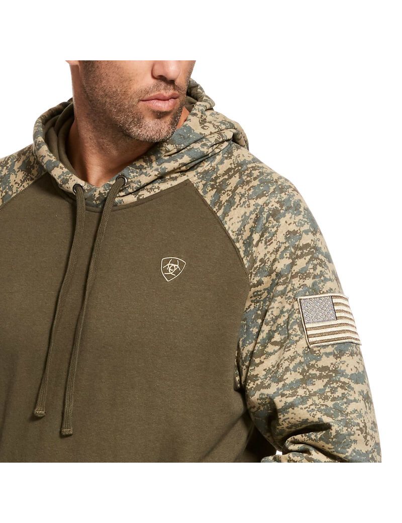 Sudadera Con Capucha Ariat Patriot Verde Oliva Camuflados | EZF806917