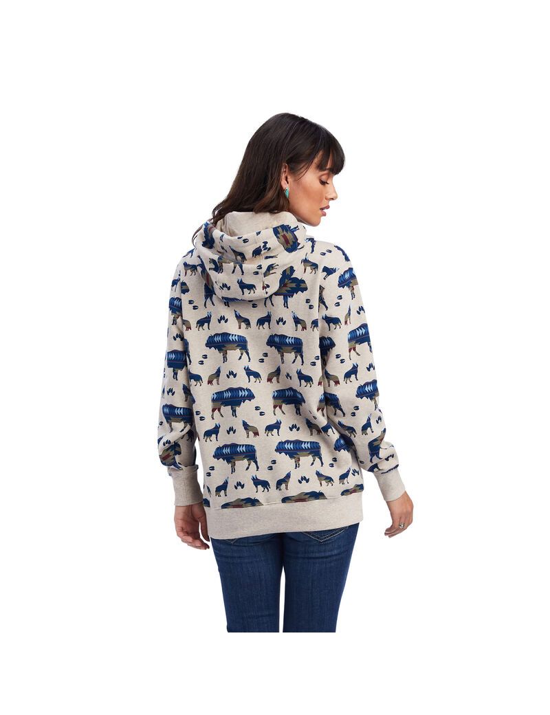 Sudadera Con Capucha Ariat REAL Allover Print Multicolor | XFL623598