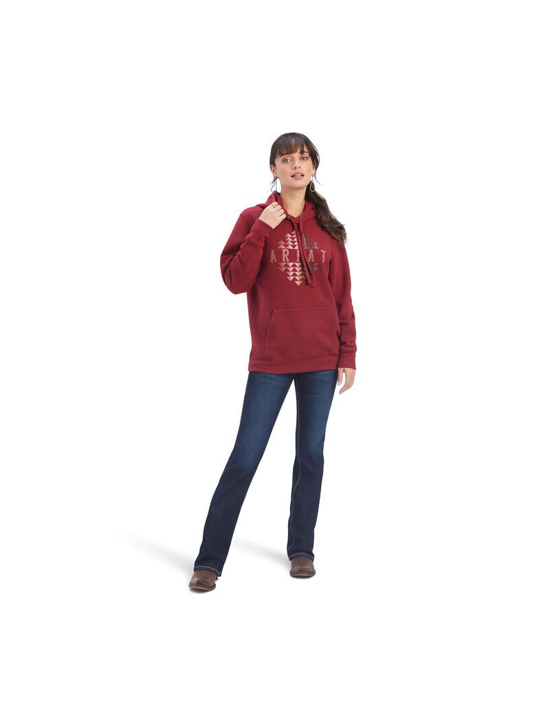 Sudadera Con Capucha Ariat REAL Beartooth Rojos Oscuro | YDC017946