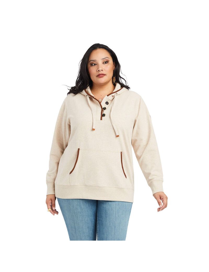 Sudadera Con Capucha Ariat REAL Elevated Beige | BUN791483