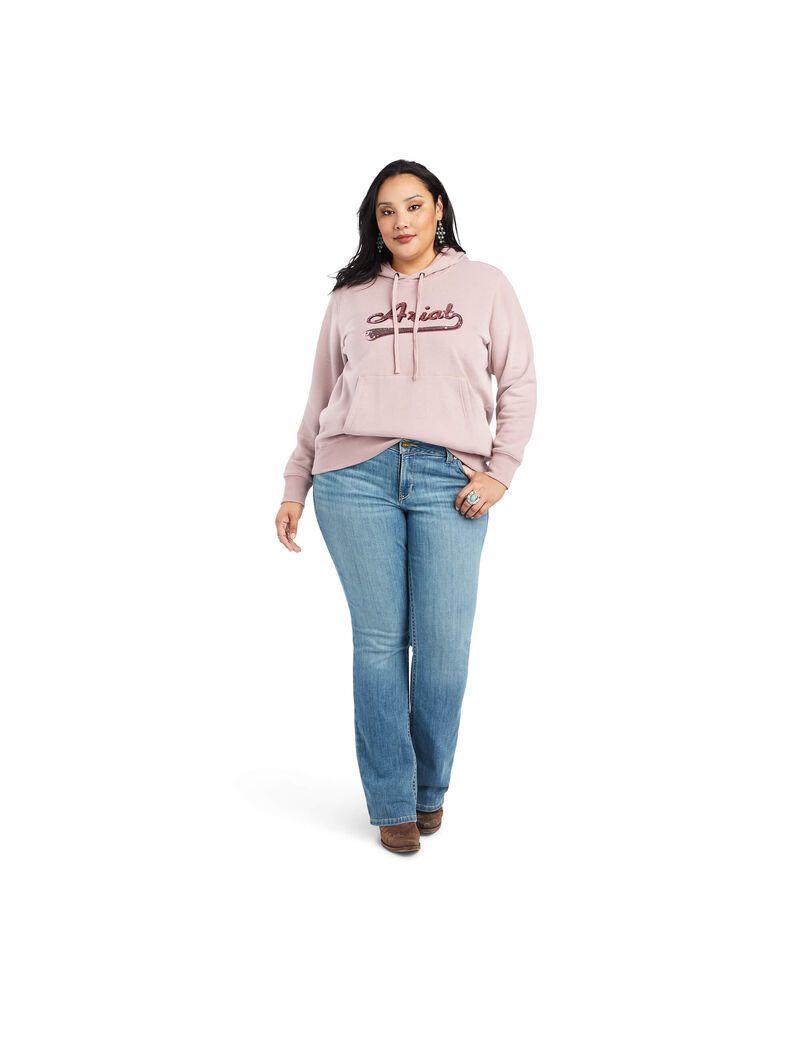 Sudadera Con Capucha Ariat REAL Sequin Logo Rosas | SDQ057836