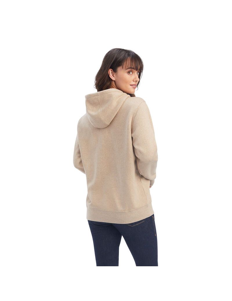 Sudadera Con Capucha Ariat REAL Shield Logo Beige Oscuro | QRL354106