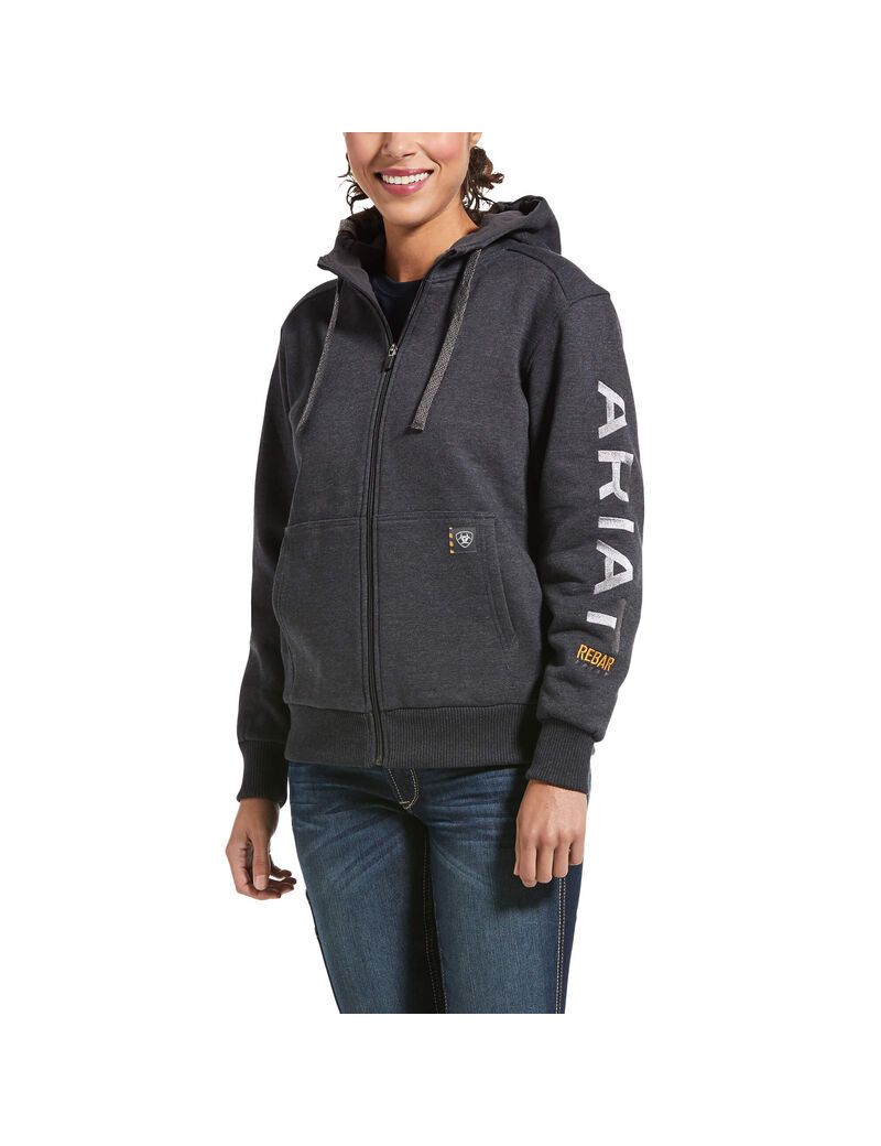 Sudadera Con Capucha Ariat Rebar All-Weather Full Zip Grises | YGO721390