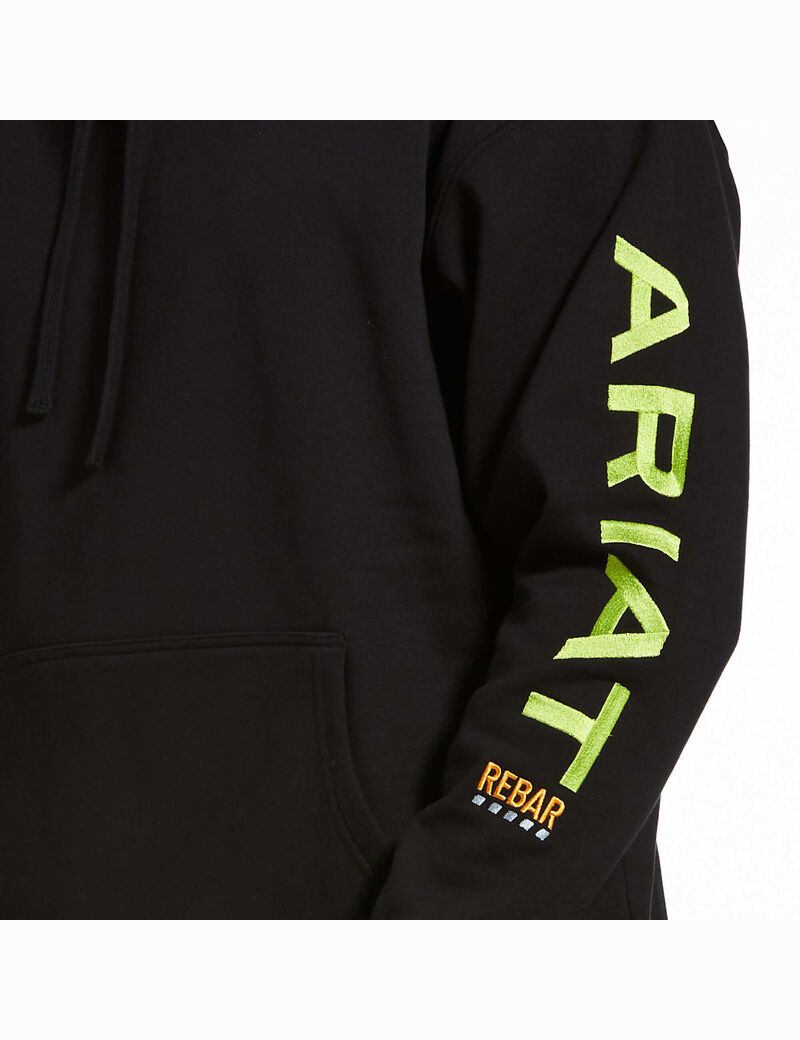 Sudadera Con Capucha Ariat Rebar Estampados Negros Verdes Claro | KLA871306